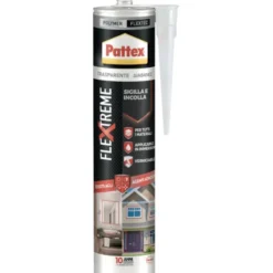 Adesivo e sigillante pattex flextreme 280 ml, incolla e sigilla tutti i materiali, trasparente