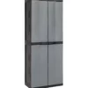 Baltix Armadio in resina, portascope, 65x37xh.165 cm, colore grigio/nero