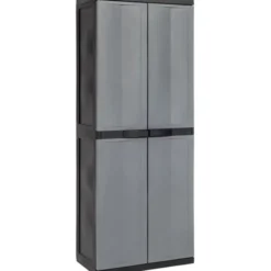 Baltix Armadio in resina, portascope, 65x37xh.165 cm, colore grigio/nero