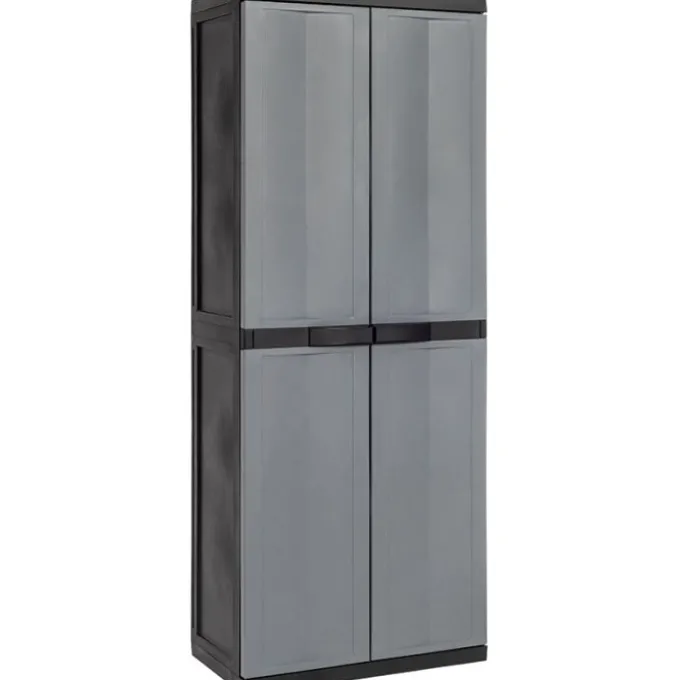 Baltix Armadio in resina, portascope, 65x37xh.165 cm, colore grigio/nero