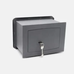 Baltix Cassaforte da muro, a chiave doppia mappa, spessore porta 8 mm, 31x21x15 cm