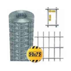 Baltix Rete elettrosaldata zincata, filo 1,7, maglia 50x75 mm, h.180 cm, rotolo 25 mt