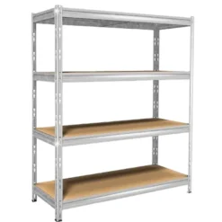 Baltix Scaffale in legno metallo 160x60xh.180 cm, 4 ripiani, portata a ripiano 350 kg