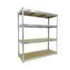 Baltix Scaffale in legno metallo 120x50xh.180 cm, 4 ripiani, portata a ripiano 200 kg