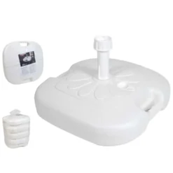 Base ombrellone, in plastica, 44x44x12 cm, colore bianco