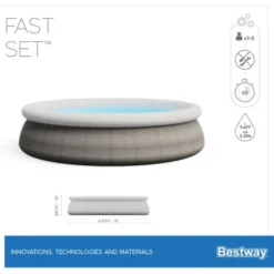 Bestway Piscina fuori terra autoportante fast set 457xh.84cm, pompa filtro a cartuccia