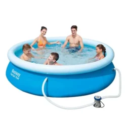 Bestway Piscina fuori terra tonda autoportante fast set 305x76cm con pompa filtro a cartuccia