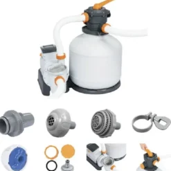 Bestway Pompa di filtraggio a sabbia per piscina fuori terra, fino a 11.355 lt/h
