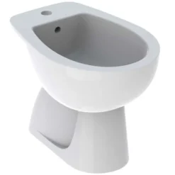 Bidet a pavimento geberit colibrì, in vetrochina, colore bianco, per rubinetti monoforo
