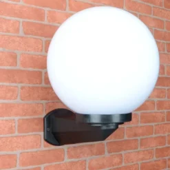 Bion Applique sfera con braccio, Ø 25 cm, in policarbonato, e27, ip44, opale