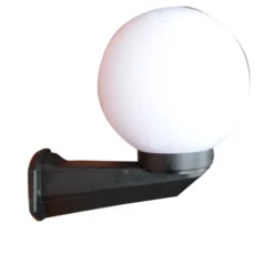 Bion Applique sfera con braccio, Ø 20 cm, in policarbonato, e27, ip44, opale
