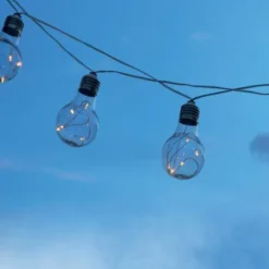 Bion Catena luminosa a led a Goccia ip44a ricarica solare, cavo bianco