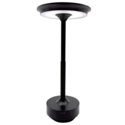 Bion Lampada led da tavolo ricaricabile usb ufo, h.27 cm, in alluminio + abs, touch, dimmerabile, durata 5-8 h, batteria al litio 2000mah, cavo usb type-c incluso, colore nero