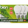Bion Set 3 lampadine goccia 11w luce naturale e27