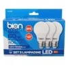 Bion Set 3 lampadine led a goccia 9 watt, resa 60 watt massima luminosita, attacco e27, luce fredda