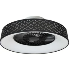 Bion Ventilatore da soffitto con Plafoniera led, 40w, Ø 60 cm, colore nero