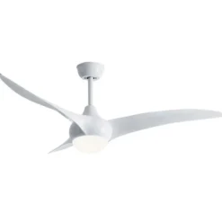 Bion Ventilatore da soffitto, 3 pale 116 cm, 70w, con luce led 15w 2000lm, 3 velocita', timer, con telecomando, colore nero