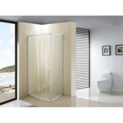 Box doccia 4 mm, 69/79x89/99xh.185 cm, in vetro piumato, profilo bianco, pareti estensibili