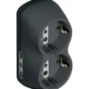 Bticino Adattatore b4, bipasso 10/16a e 2 prese p30, spina 16a, 3500 w, 250 v, nero