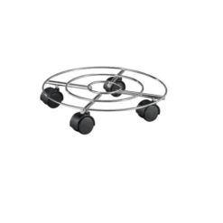 Carrello sottovaso con ruote in filo acciaio cromato Ø 30 cm