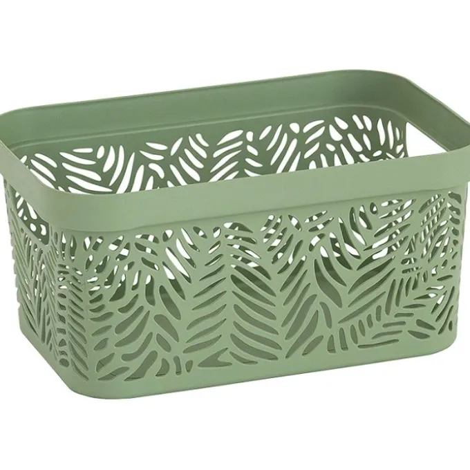 Contenitore jungle, 4,5 lt, 25,5x17,3xh.12,5 cm, utile per armadi, scaffali o armadietti, colore salvia o tortora