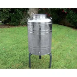 Contenitore per olio, in acciaio inox, predisposto per rubinetto 1/2, capacitÀ 50 lt