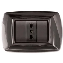 Elettrocanali Placca life, 3 posti, colore grigio scuro