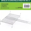Gardenia Griglia inox a conchiglia,45x40 cm, con piedi