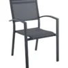 Gardenia Sedia hannover, in alluminio e textilene, colore grigio, 59x56xh.88 cm