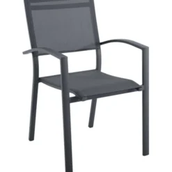 Gardenia Sedia hannover, in alluminio e textilene, colore grigio, 59x56xh.88 cm