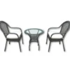 Gardenia Set bistro' jesolo in polyrattan, tavolo 60x60xh.60 cm, 2 sedie 53x60xh.891 cm