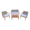 Gardenia Set Vanna 4pz in acacia e corda color salvia