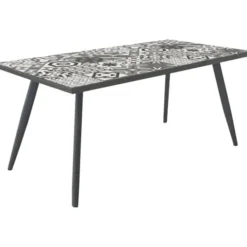 Gardenia Tavolo Bohemian, struttura in acciaio, top in ceramica, 162x82xh.73 cm
