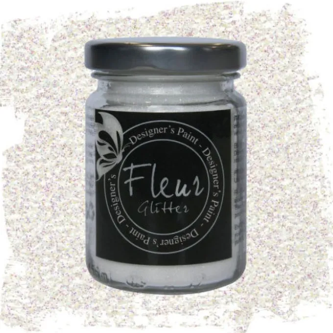 Glitter 90 gr white rainbow fleur