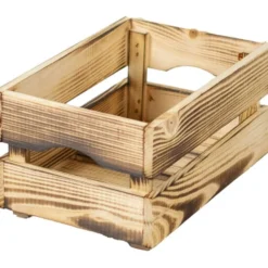 Gloxy Cassetta in legno di pino, effetto fiammato, 30x20xh.14 cm