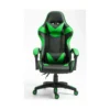 Gloxy Sedia gaming girevole, ergonomica, altezza regolabile, con poggiatesta e supporto lombare, colore nera e verde