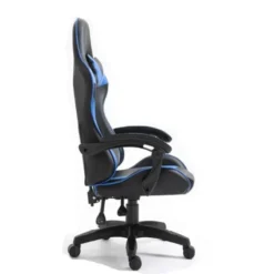 Gloxy Sedia gaming girevole, ergonomica, altezza regolabile, colore nera e blu