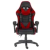 Gloxy Sedia gaming girevole, ergonomica, altezza regolabile, con poggiatesta e supporto lombare, colore nera e rossa