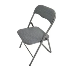 Gloxy Sedia pieghevole polo acciaio e pvc pois grigio