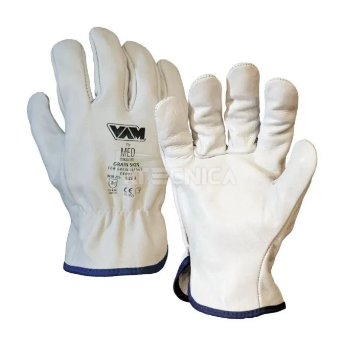 Guanti grain-skin in pelle fiore/ bovina tg.9