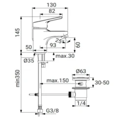 Ideal standard Miscelatore monocomando lavabo, finitura cromo