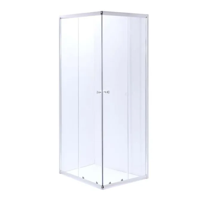 Idrak Box doccia modello altea, vetro in cristallo trasparente 4 mm, 80x80xh.185 cm