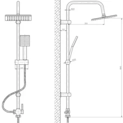 Idrak Colonna doccia con doccino, dimensioni 22x95 cm