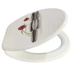 Idrak Copriwater in mdf cerniere in metallo decoro fiori