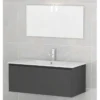 Idrak Mobile bagno modello mete 100 con specchiera completa di luce, grigio scuro