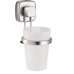 Idrak Portaspazzolino da muro 8,2x10,2x10,5cm acciaio