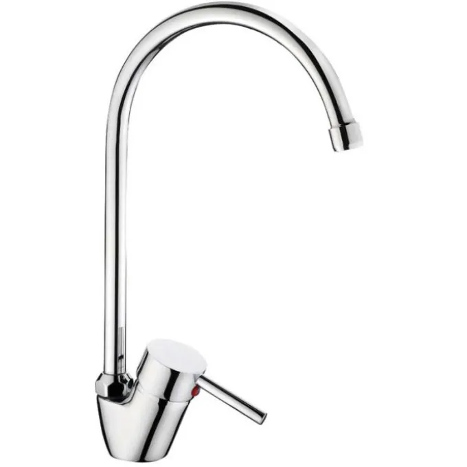 Idrak Rubinetto erica, miscelatore per cucina, cartuccia 40 mm, finitura cromata