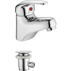 Idrak Rubinetto laura, miscelatore per lavabo, cartuccia 40 mm, cromato