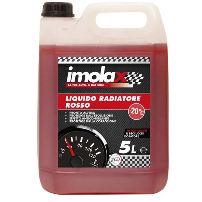 Imolax Liquido radiatore imolax -20° rosso, protezione ebollizione e corrosione, conf.5 litri, prodotto in italia