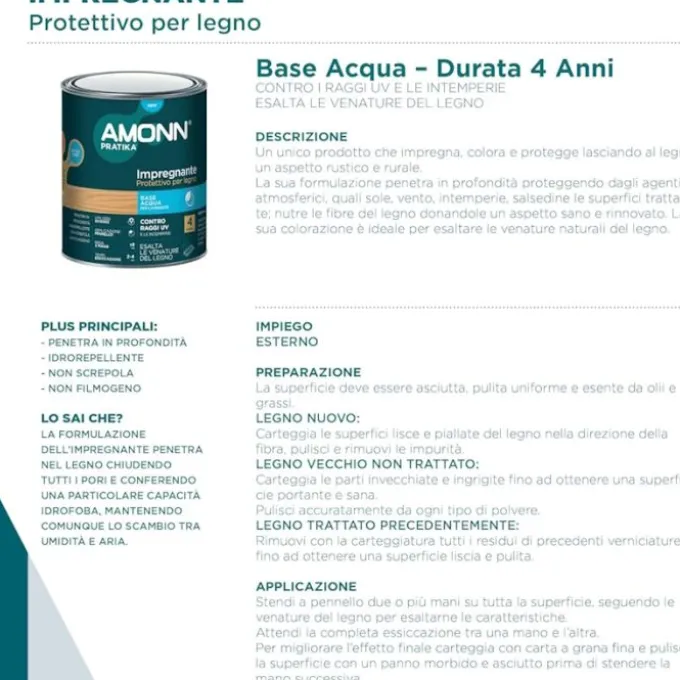 J.f.amonn Impregnante cera acqua 6a castagno ch lt0,75